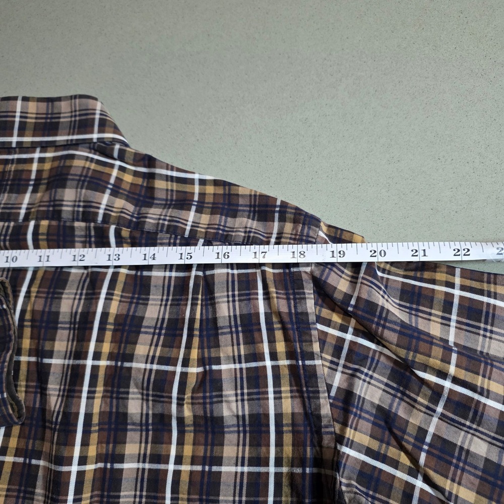 Cremieux Classics Mens Large Brown Plaid Button Down Shirt Long Sleeve L - Picture 7 of 11